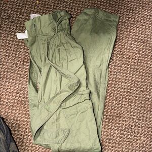 H&M Olive Green Cargo Jumpsuit Pants